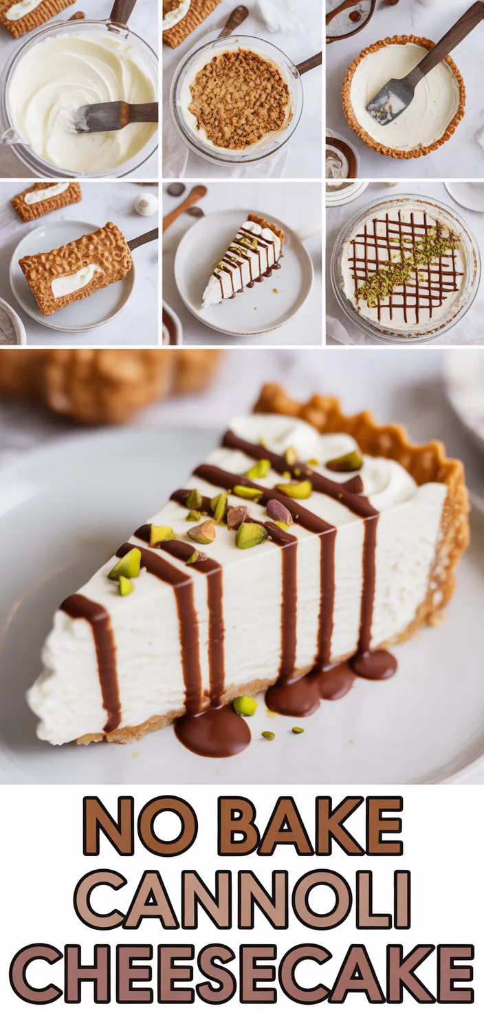 A photo of No Bake Cannoli Cheesecake Recipe