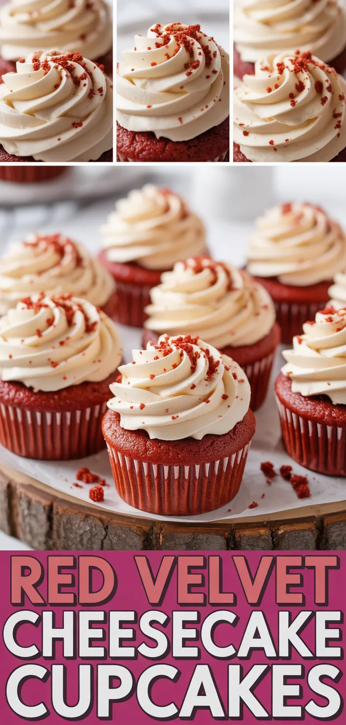 A photo of Red Velvet Cheesecake Cupcakes Recipe