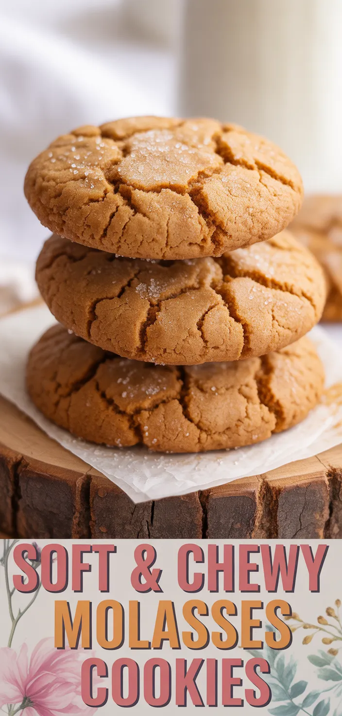 A photo of Soft & Chewy Molasses Cookies Recipe