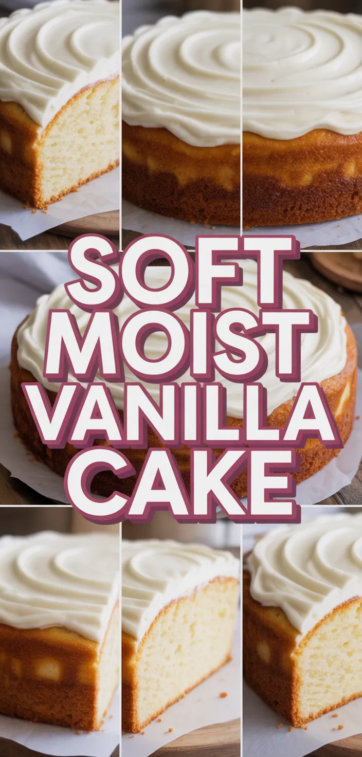 A photo of Soft Moist Vanilla Cake Recipe