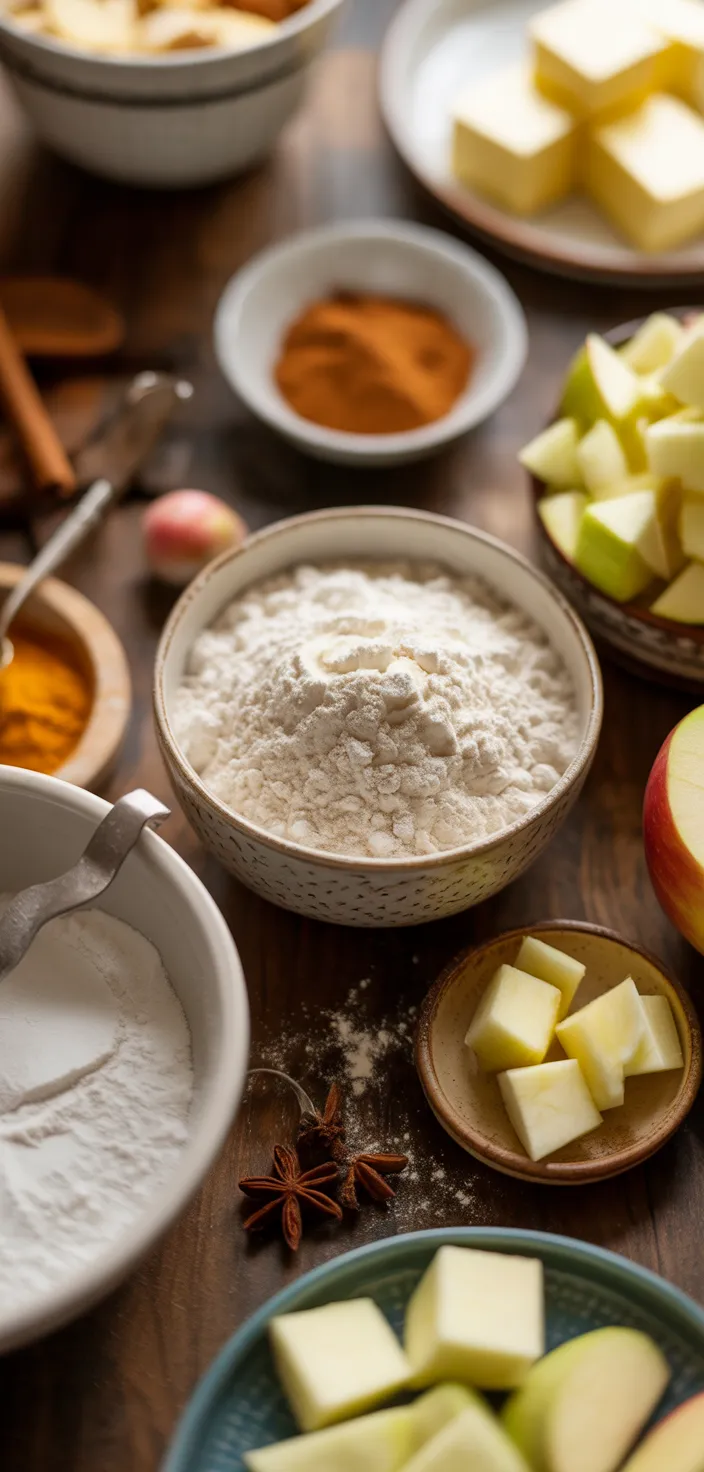 Ingredients photo for Easy Apple Crumble Muffins Recipe