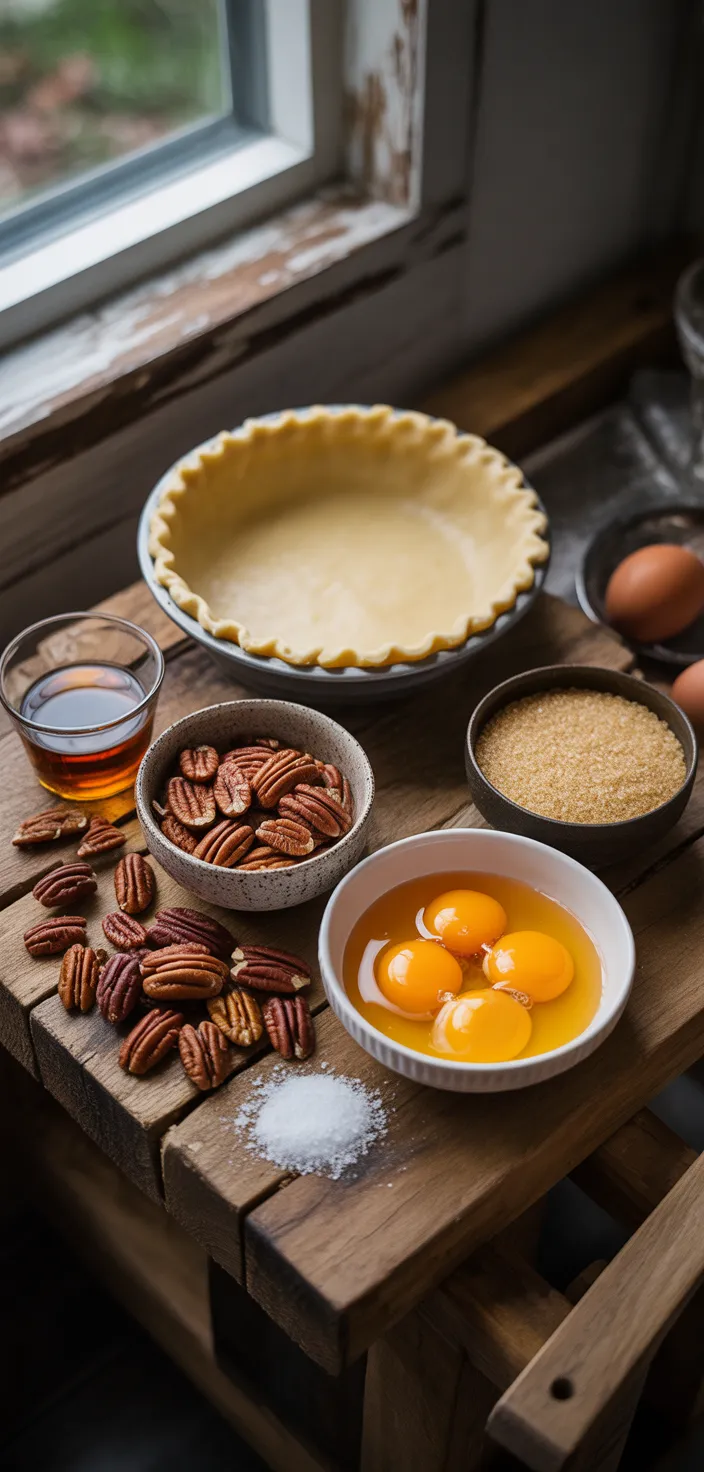 Ingredients photo for Maple Pecan Pie Recipe