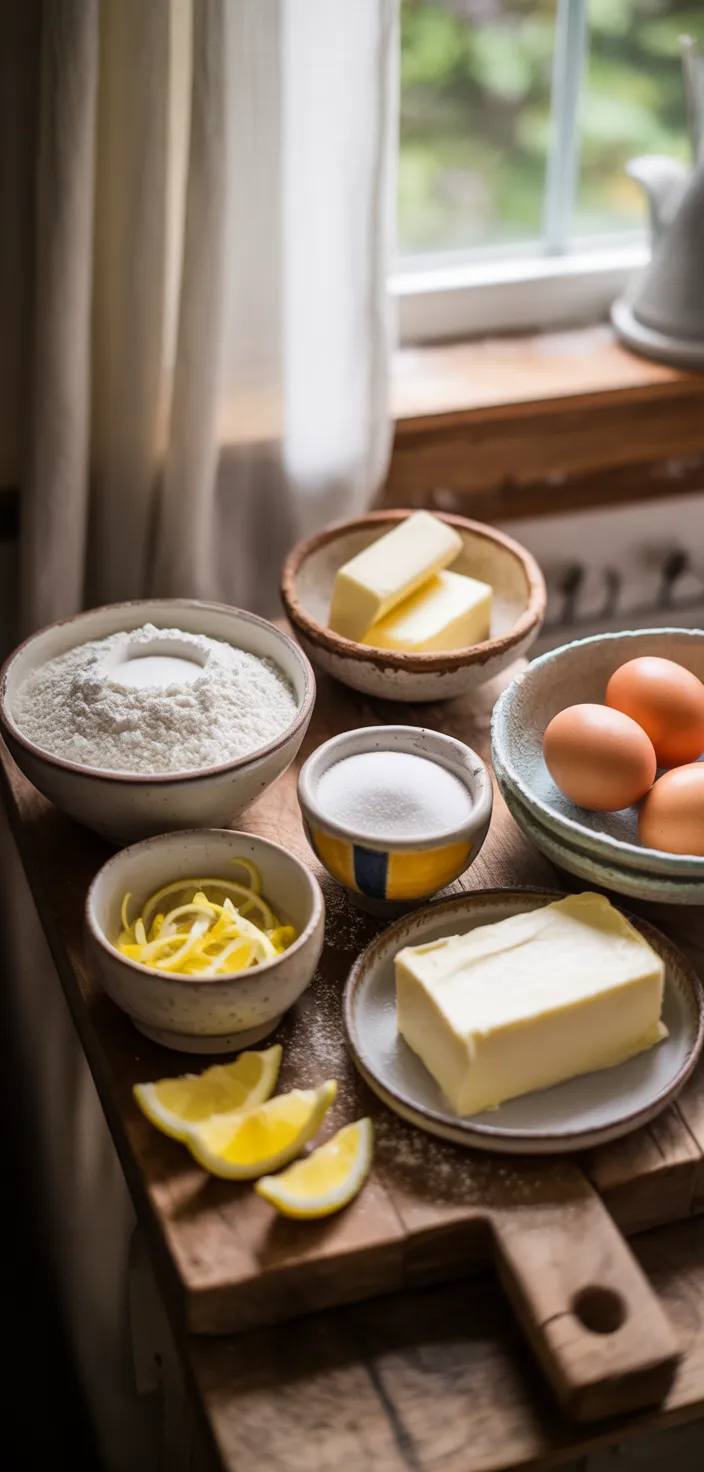 Ingredients photo for Moist Lemon Butter Cake Recipe