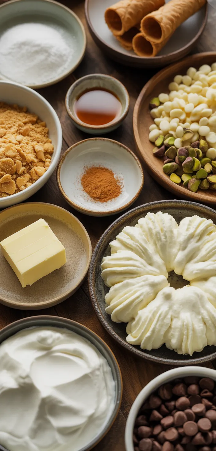 Ingredients photo for No Bake Cannoli Cheesecake Recipe