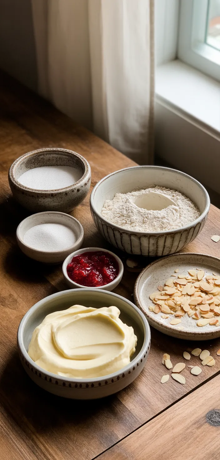 Ingredients photo for One Bowl Vegan Almond Raspberry Cake With Cream Cheese Frosting Recipe
