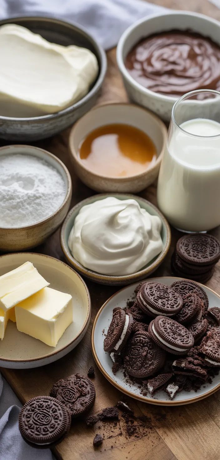Ingredients photo for Oreo Dirt Cake Recipe