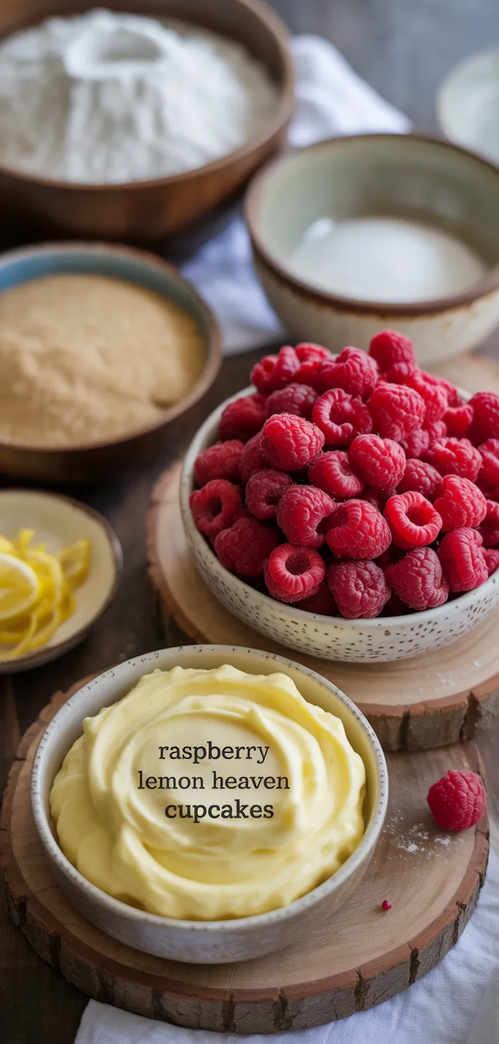 Ingredients photo for Raspberry Lemon Heaven Cupcakes Recipe