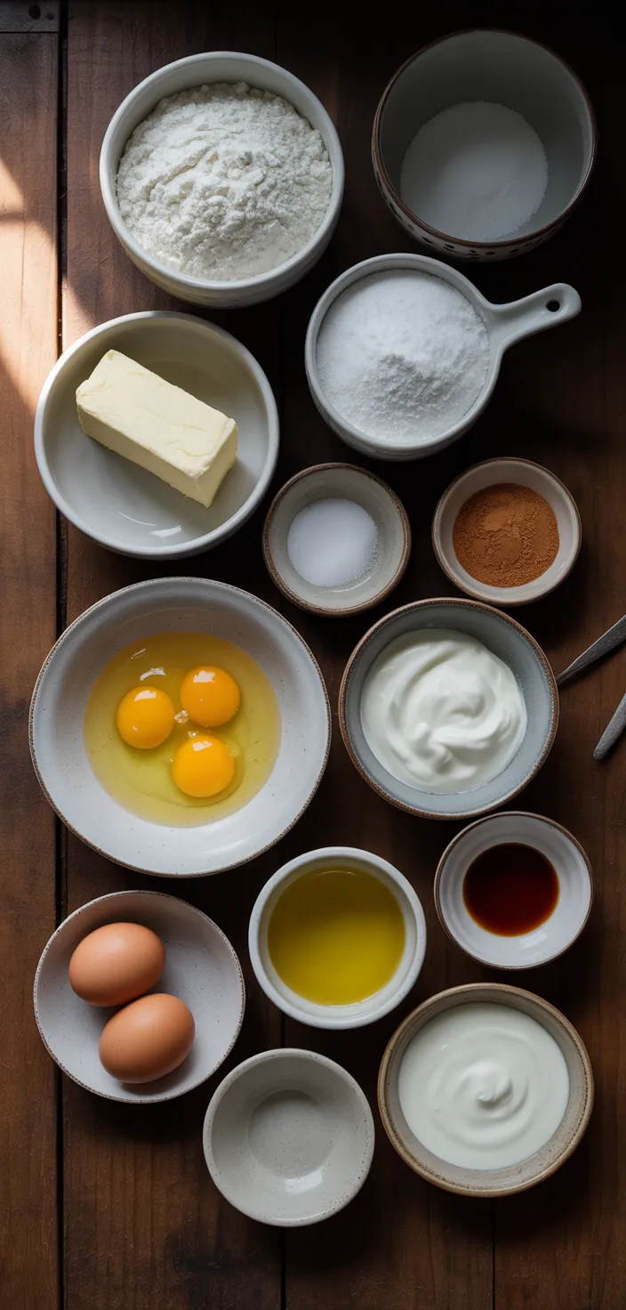 Ingredients photo for Soft Moist Vanilla Cake Recipe