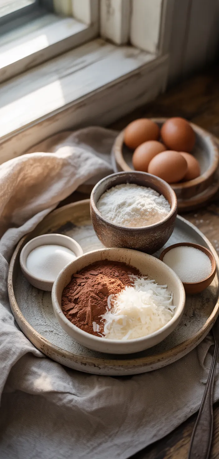Ingredients photo for Chocolate Coconut Layer Cake Recipe
