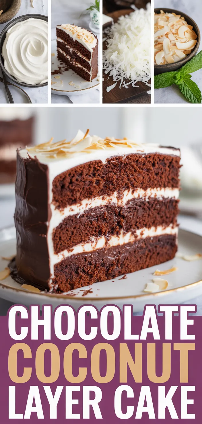 A photo of Chocolate Coconut Layer Cake Recipe