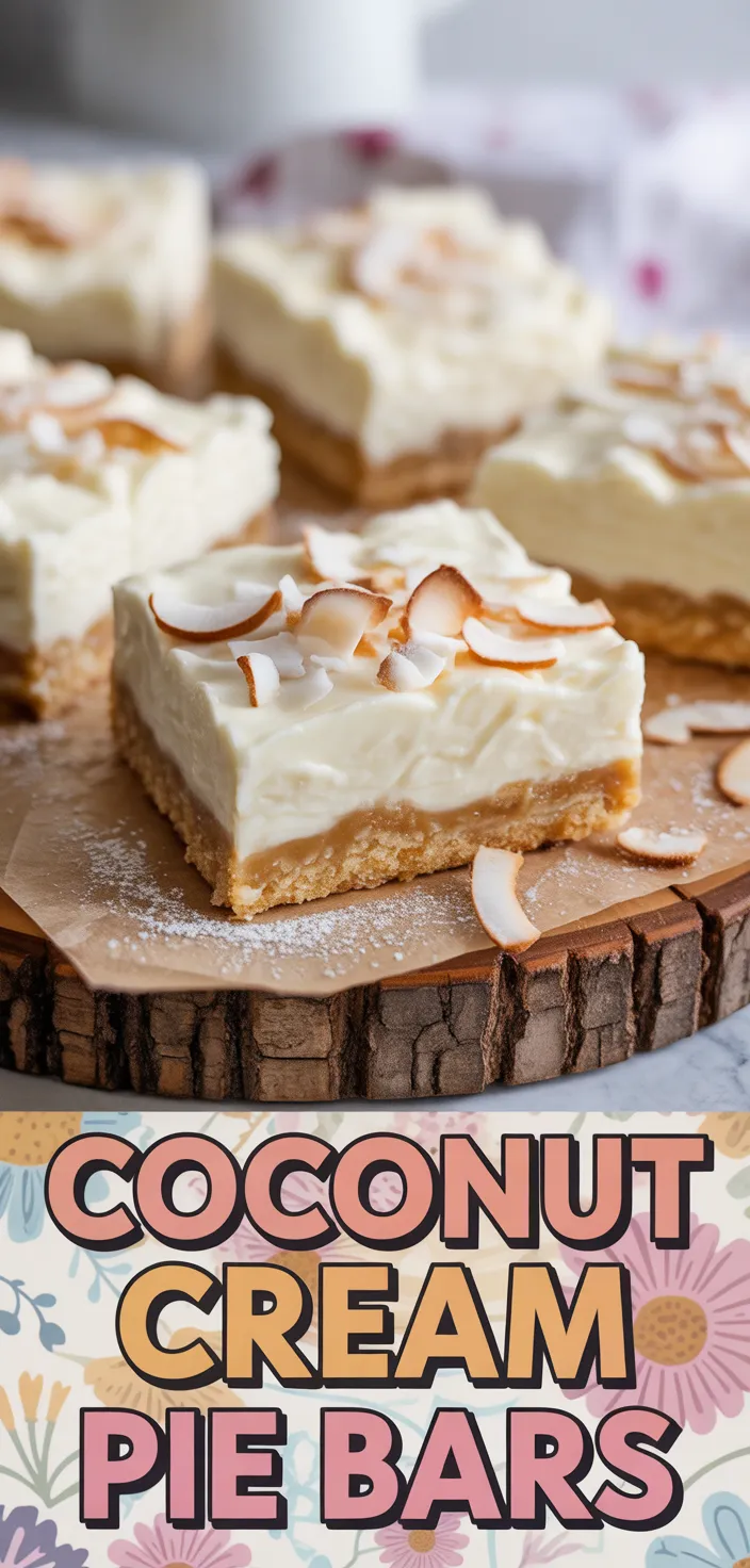 A photo of Coconut Cream Pie Bars Recipe