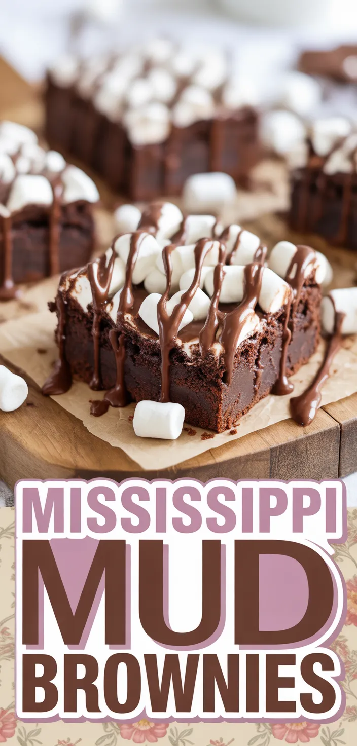A photo of Mississippi Mud Brownies (with Brownie Mix) Recipe