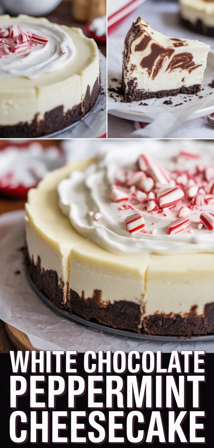 A photo of White Chocolate Peppermint Cheesecake Recipe
