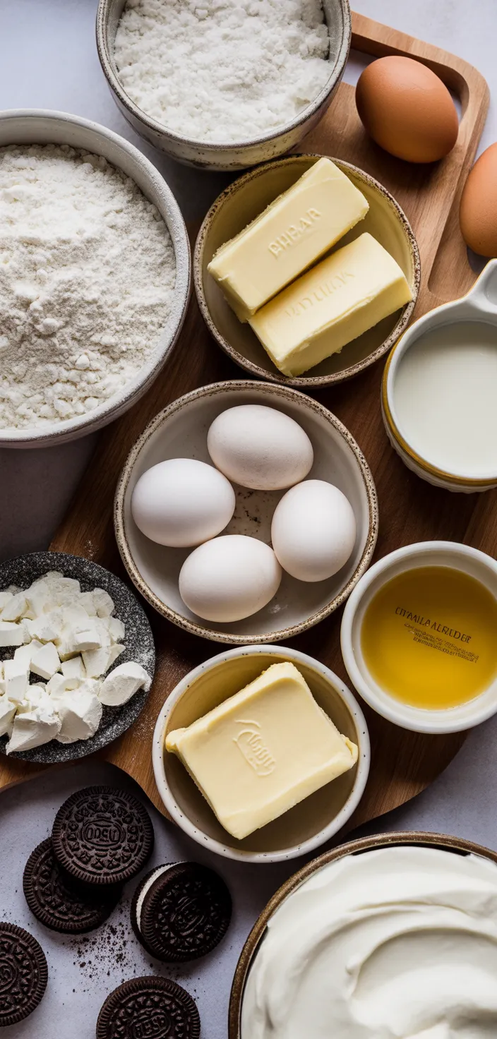 Ingredients photo for Cookies & Cream Sheet Cake Recipe