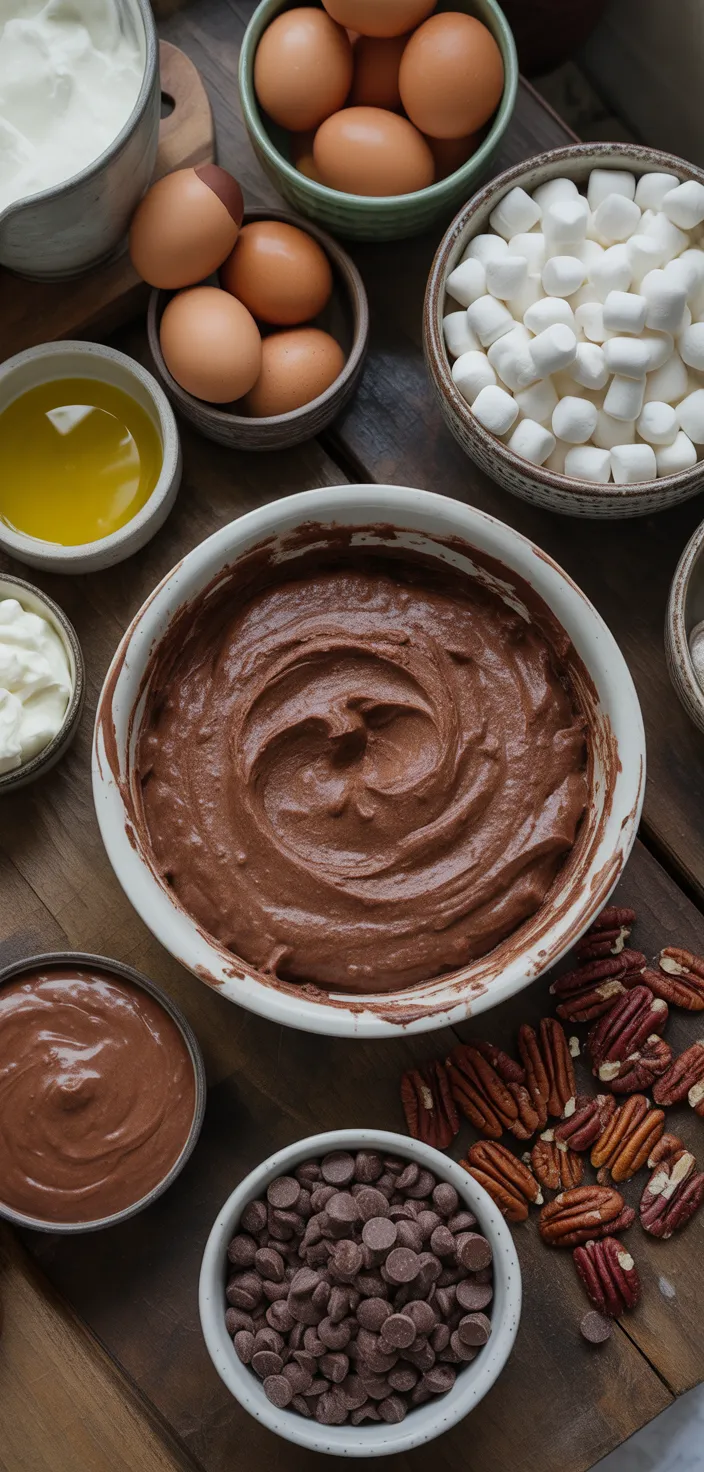 Ingredients photo for Mississippi Mud Brownies (with Brownie Mix) Recipe