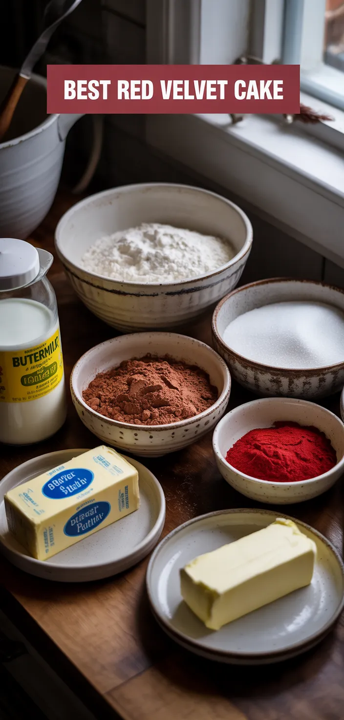 Ingredients photo for Best Red Velvet Cake Recipe