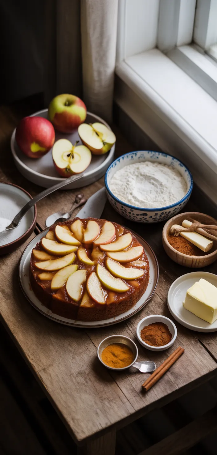 Ingredients photo for Caramel Apple Upside Down Cake Is The PERFECT Fall Dessert Recipe