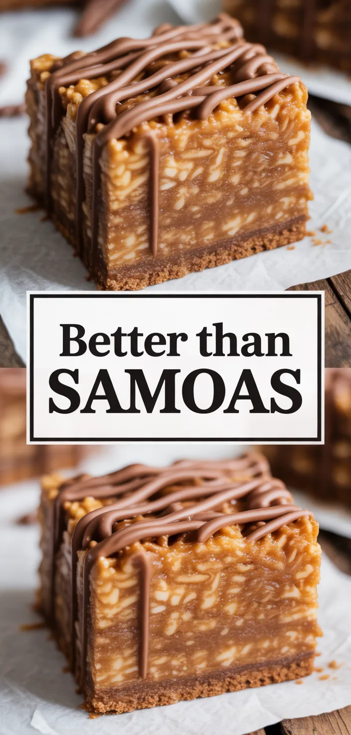 A photo of Better Than Samoas Caramel Coconut Bars Recipe