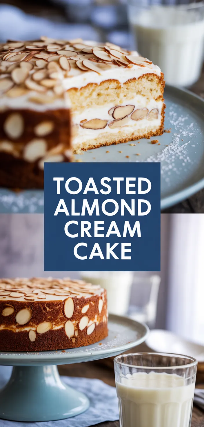 A photo of Toasted Almond Cream Cake Recipe