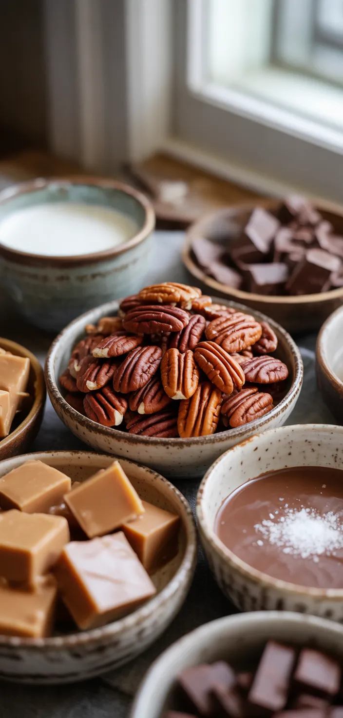 Ingredients photo for Homemade Turtle Candy With Pecans And Caramel Recipe