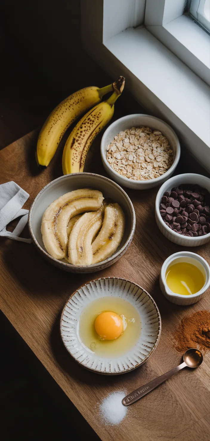 Ingredients photo for Banana Oat Cookies Recipe