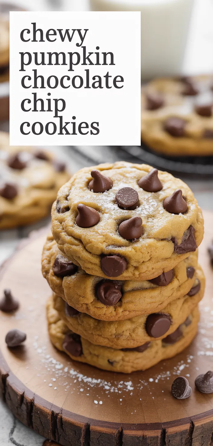 A photo of Chewy Pumpkin Chocolate Chip Cookies Recipe
