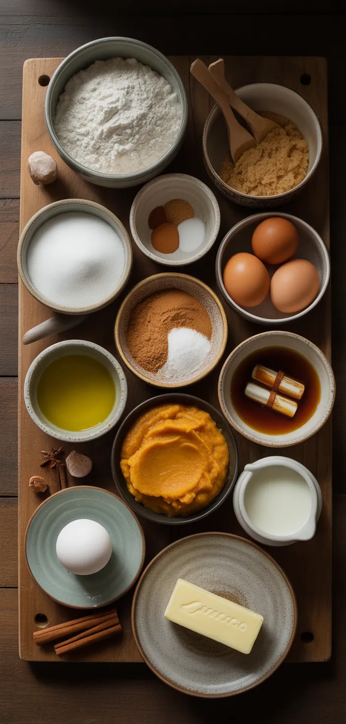 Ingredients photo for Jumbo Bakery Style Pumpkin Muffins Recipe