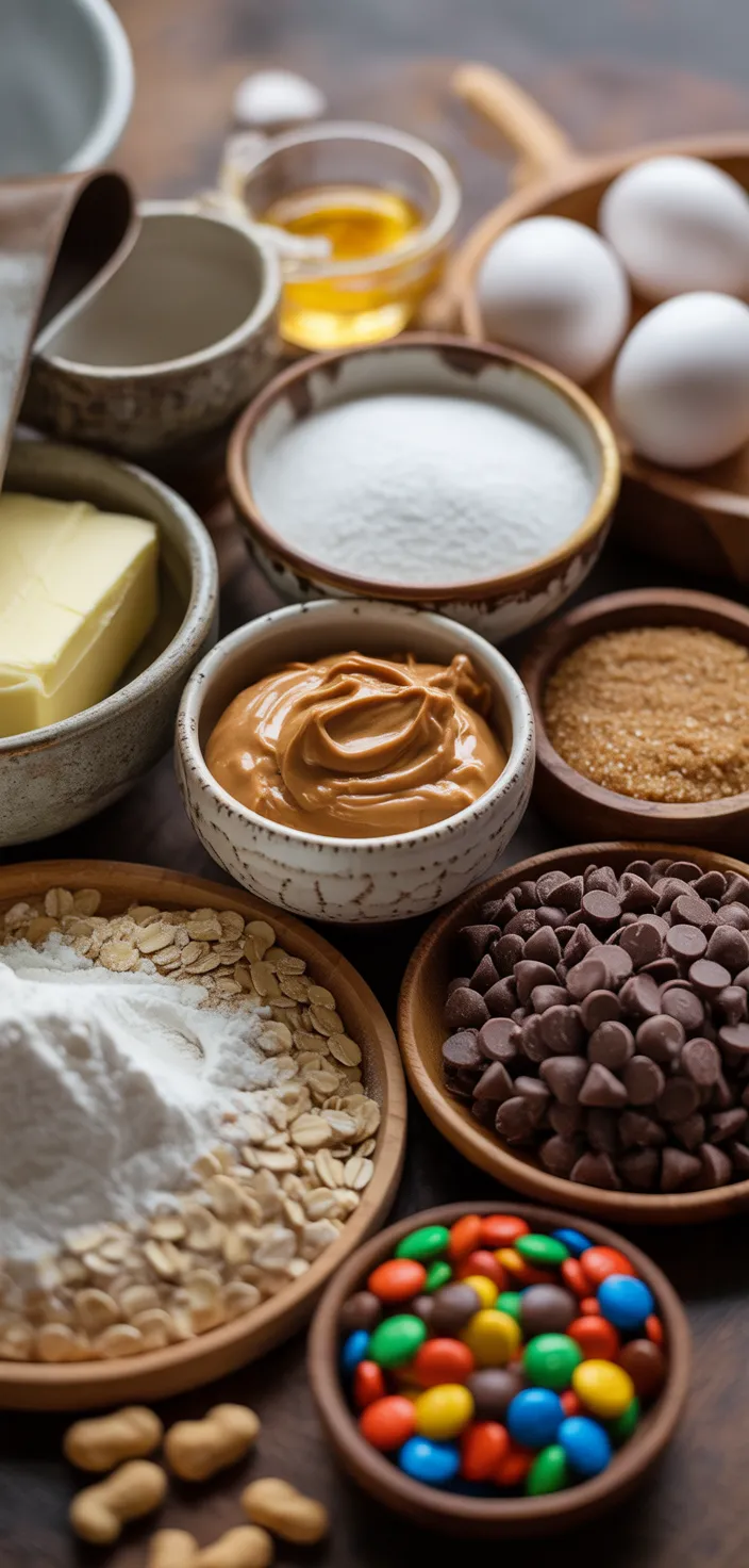 Ingredients photo for Soft And Chewy Monster Cookies Recipe