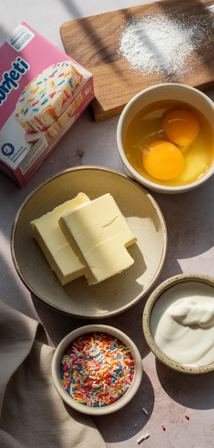 Ingredients photo for Sugar Cookie Bars Recipe