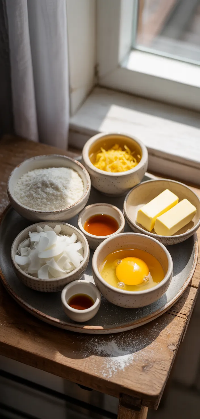 Ingredients photo for Lemon Coconut Sugar Cookies Recipe