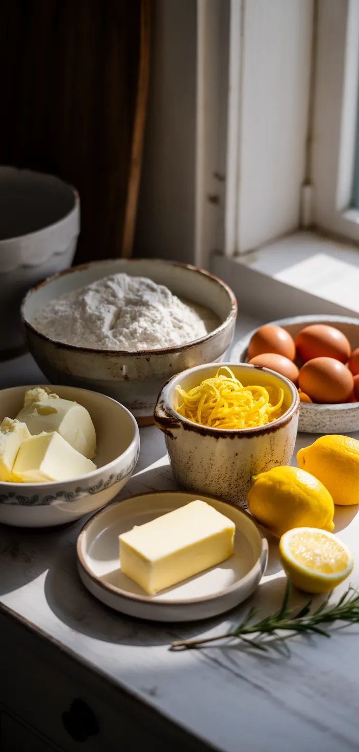 Ingredients photo for Ritz Carlton Lemon Pound Cake Recipe