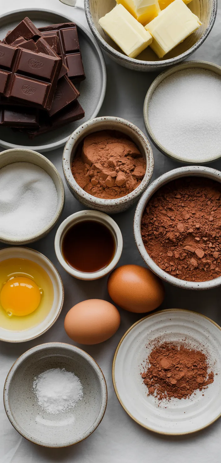 Ingredients photo for Flourless Chocolate Truffle Cake Recipe