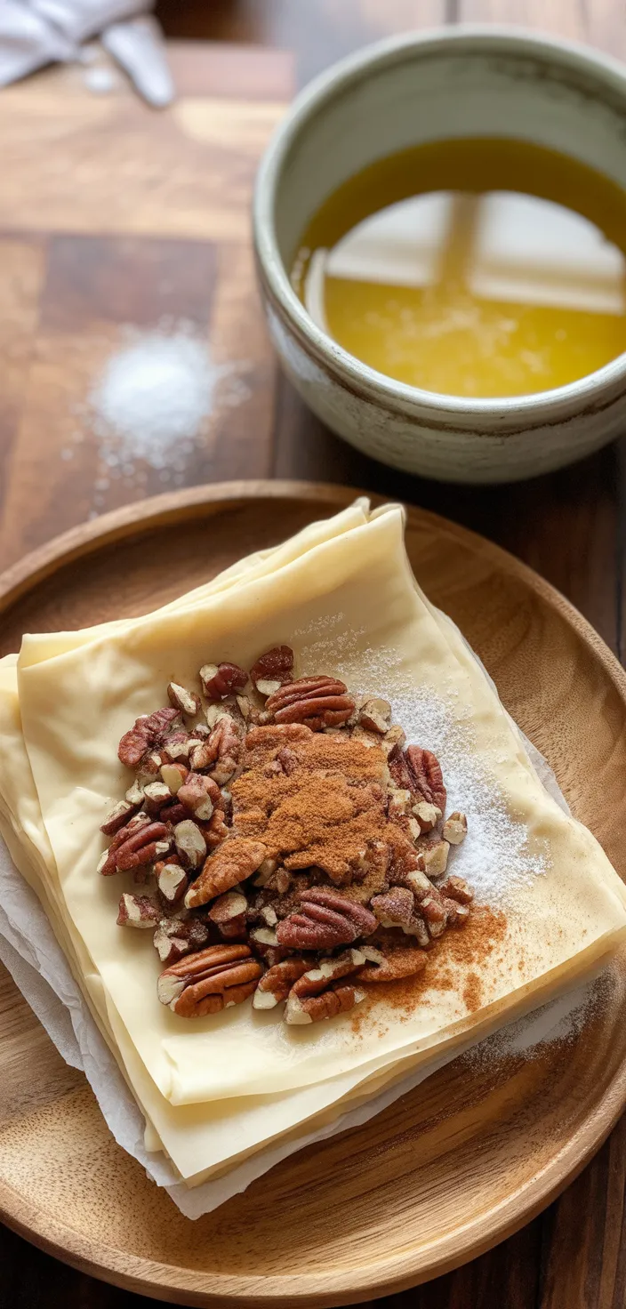 Ingredients photo for Irresistible Pecan Caramel Baklava Cups: Your New Favorite Dessert Recipe