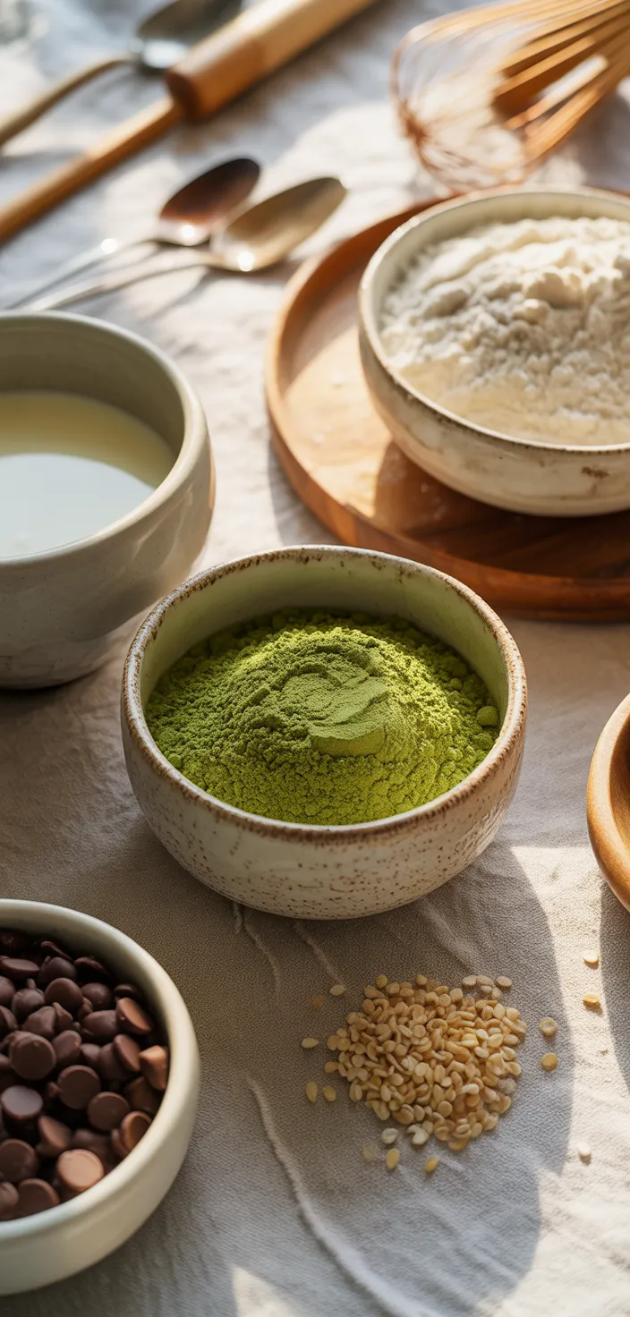 Ingredients photo for MATCHA MILK BREAD TURTLES Recipe
