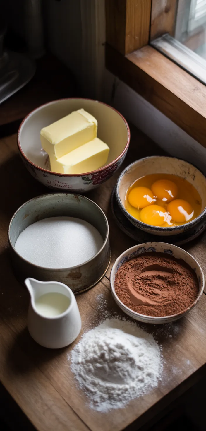 Ingredients photo for Marble Pound Cake Recipe