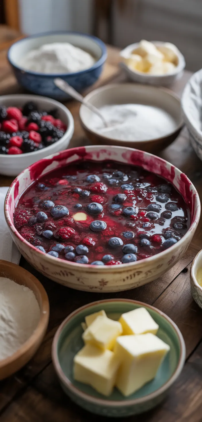 Ingredients photo for Mixed Berry Pie Recipe