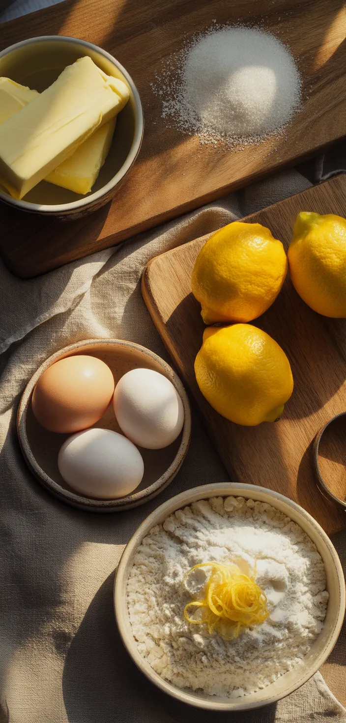 Ingredients photo for Paul Hollywood's Lemon Bliss Cake Recipe