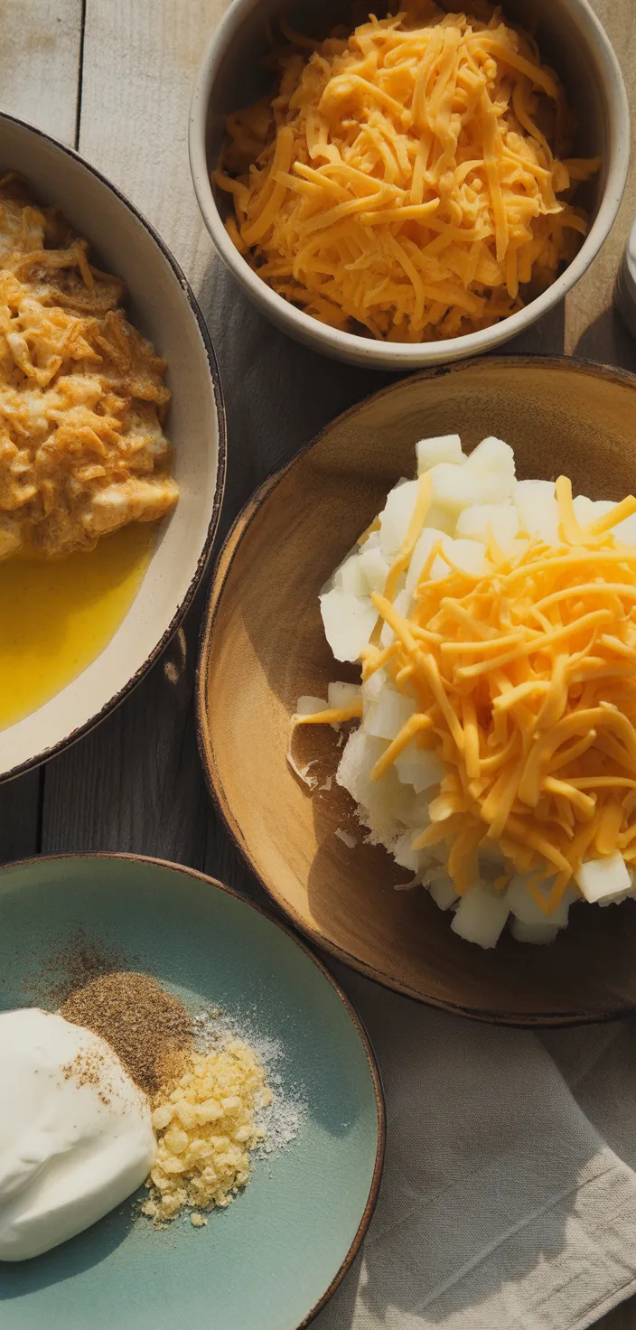 Ingredients photo for Cheesy Hashbrown Casserole (Cracker Barrel Copycat) Recipe