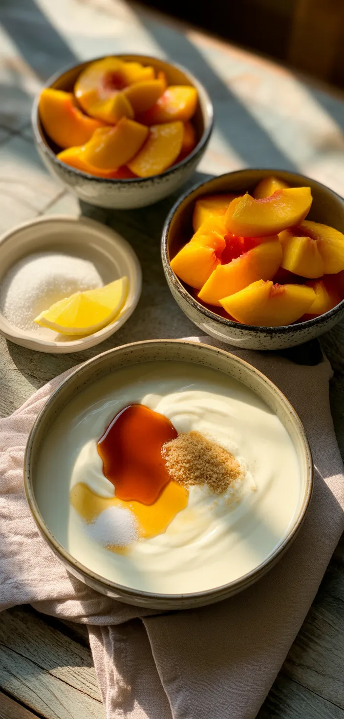 Ingredients photo for Peaches ‘N Cream Popsicles Recipe