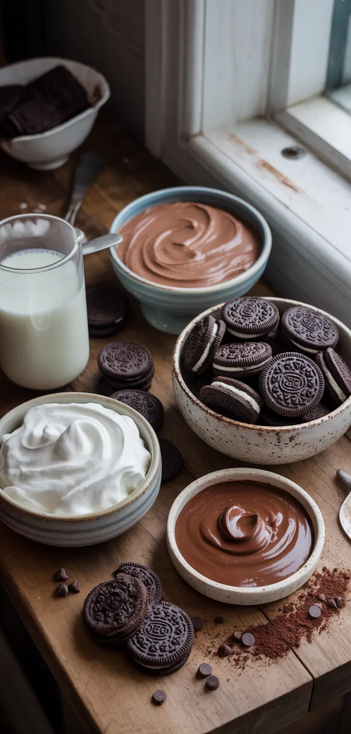 Ingredients photo for Oreo Poke Cake Recipe
