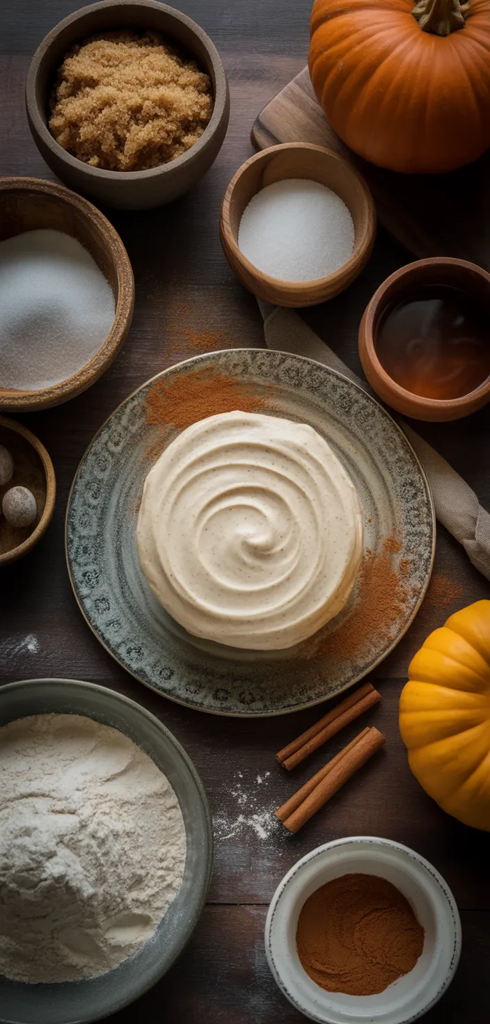Ingredients photo for Pumpkin Cake With Cinnamon Cream Cheese Frosting Recipe