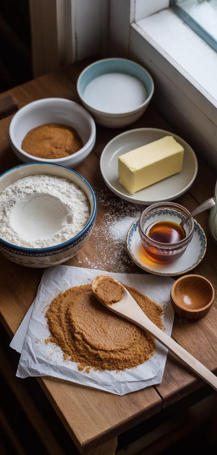 Ingredients photo for Soft Molasses Cookies With Molasses Frosting Recipe