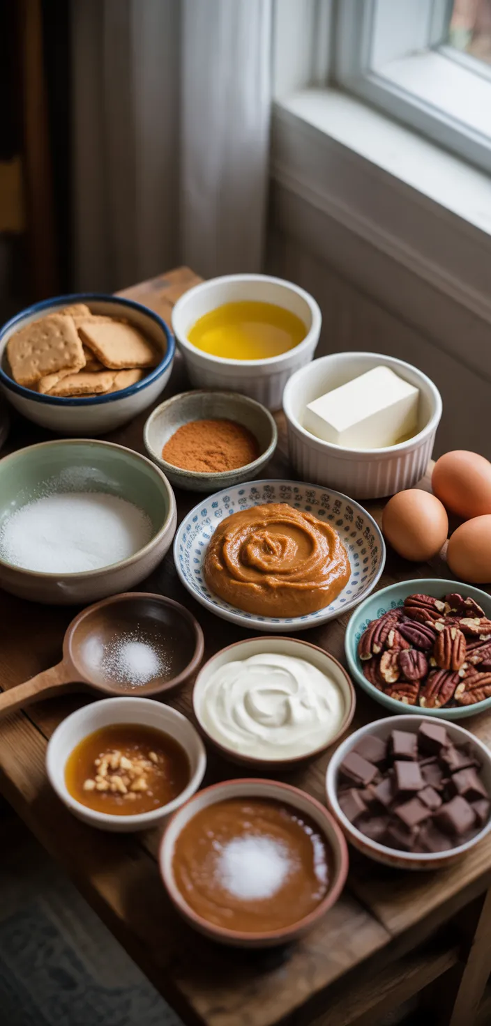 Ingredients photo for Turtle Pumpkin Cheesecake Recipe